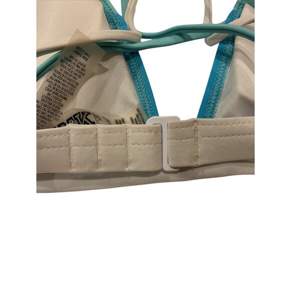 Victoria's Victoria Secret Bikini PINK Top Blue Crossed Back Straps Size S - EUC - Picture 4 of 5
